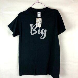 𝅺BLACK Glitter Graphics Tee Shirt S